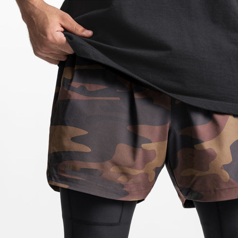 Men's Compression Pants 2 in 1 Running Leggings Workout Shorts