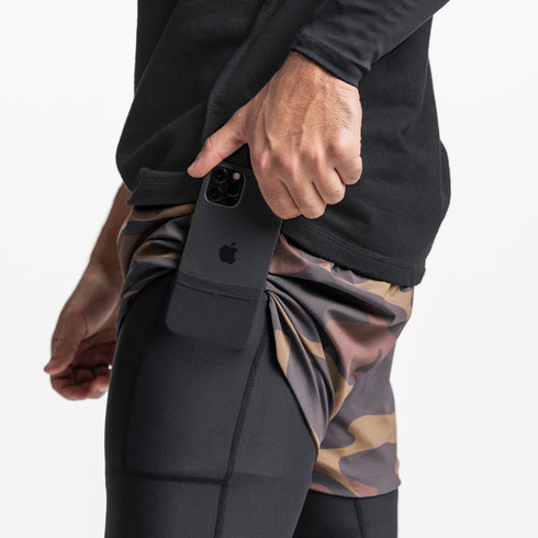 Men's Compression Pants 2 in 1 Running Leggings Workout Shorts