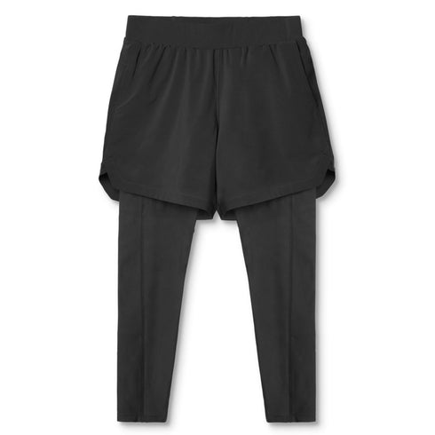 Men's Compression Pants 2 in 1 Running Leggings Workout Shorts