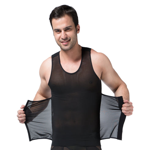 Men's Compression Shapewear Abdomen Control 3 Rows Clasp Tank