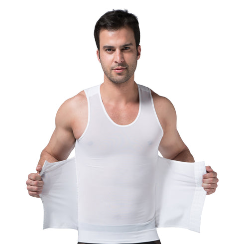 Men's Compression Shapewear Abdomen Control 3 Rows Clasp Tank