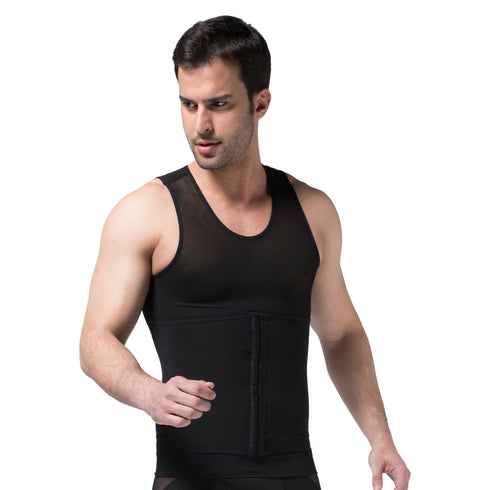 Men's Compression Shapewear Abdomen Control 3 Rows Clasp Tank