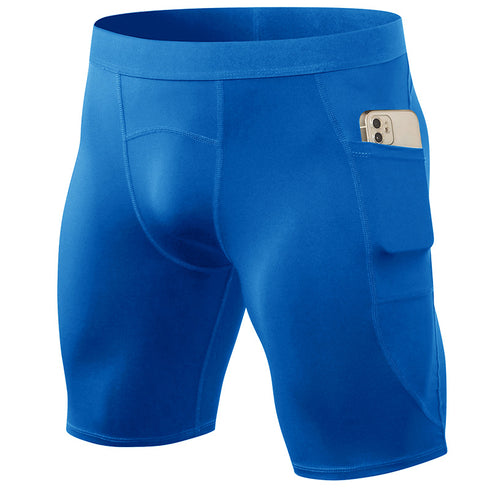 Men's Cool Dry Athletic Tights Compression Shorts with Pocket
