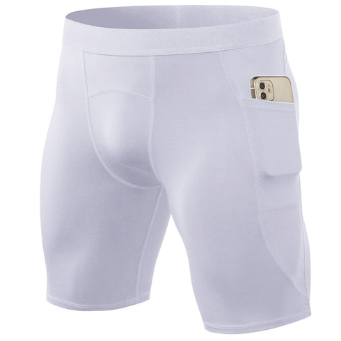 Men's Cool Dry Athletic Tights Compression Shorts with Pocket