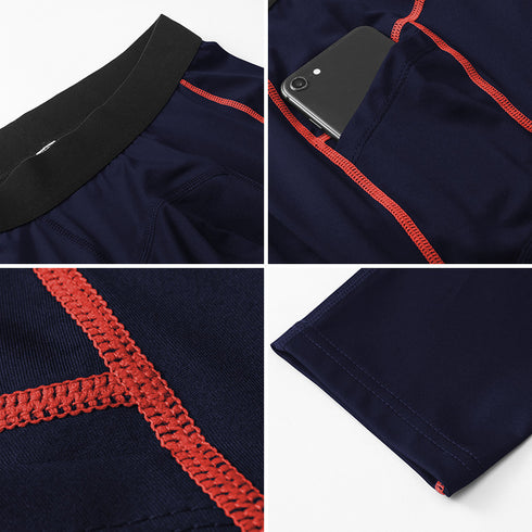 Men's Cool Dry Athletic Workout Running Tights Leggings with Pocket