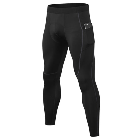 Men's Cool Dry Athletic Workout Running Tights Leggings with Pocket