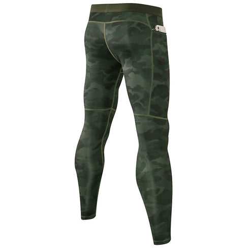 Men's Cool Dry Running Workout Compression Pants with Pocket