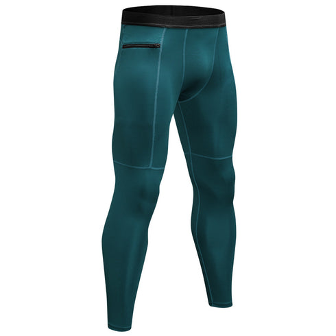 Men's Cool Dry Running Workout Compression Pants with Pocket