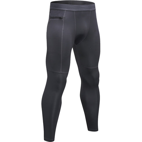 Men's Cool Dry Running Workout Compression Pants with Pocket
