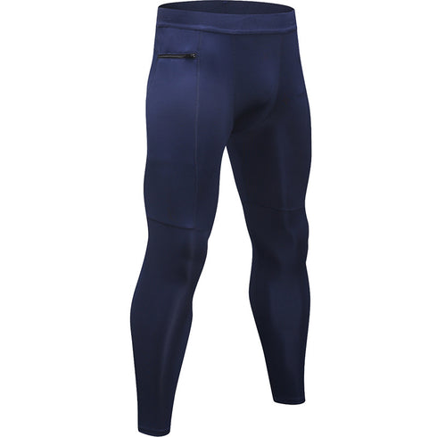 Men's Cool Dry Running Workout Compression Pants with Pocket