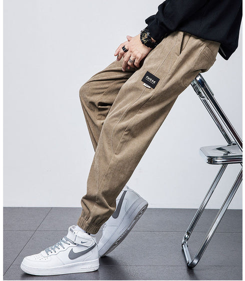 Men's Corduroy Running Active Plus Size Jogger Pants