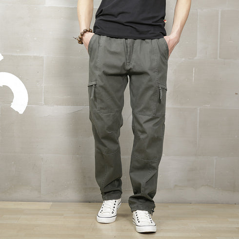 Men's Cotton Relaxed Fit Straight Leg Cargo Pants