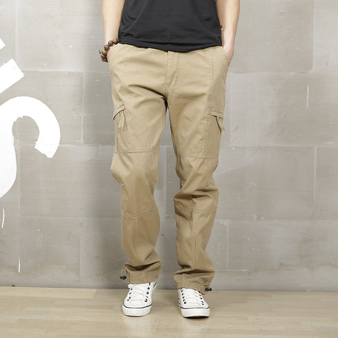 Men's Cotton Relaxed Fit Straight Leg Cargo Pants