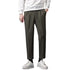 Men's Cropped Dress Pants Pleat Front Work Tapered Chino Pants