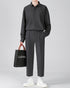 Men's Cropped Fleece-Lined Pleat Front Ankle-Length Dress Pants