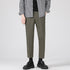 Men's Cropped Wool Slim Fit Flat-Front Dress Pants