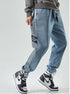Men's Drawstring Elastic Wasit Plus Size Denim Joggers Pants