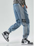 Men's Drawstring Elastic Wasit Plus Size Denim Joggers Pants