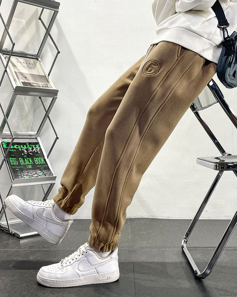 Men's Drawstring Harem Pants Fleece-Lined Plus Size Joggers