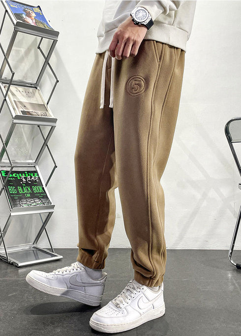 Men's Drawstring Harem Pants Fleece-Lined Plus Size Joggers