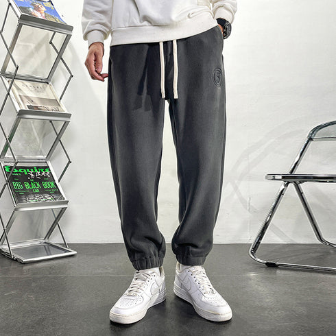Men's Drawstring Harem Pants Fleece-Lined Plus Size Joggers