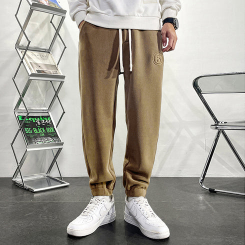 Men's Drawstring Harem Pants Fleece-Lined Plus Size Joggers