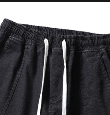 Men's Drawstring Jogger Jeans Washed Denim Pants