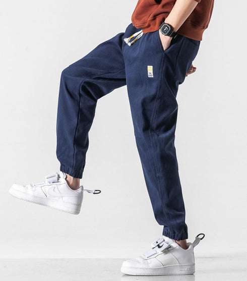 Men's Drawstring Jogger Jeans Washed Denim Pants