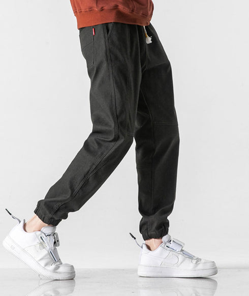 Men's Drawstring Jogger Jeans Washed Denim Pants