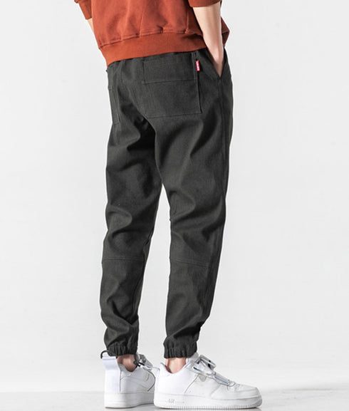 Men's Drawstring Jogger Jeans Washed Denim Pants