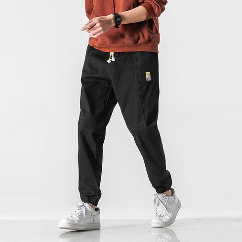 Men's Drawstring Jogger Jeans Washed Denim Pants