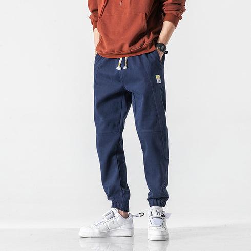 Men's Drawstring Jogger Jeans Washed Denim Pants
