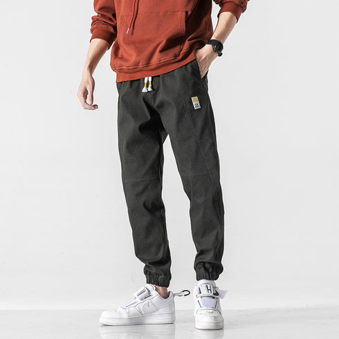 Men's Drawstring Jogger Jeans Washed Denim Pants
