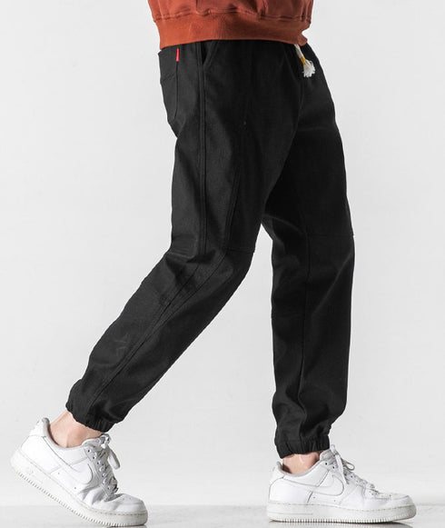 Men's Drawstring Jogger Jeans Washed Denim Pants