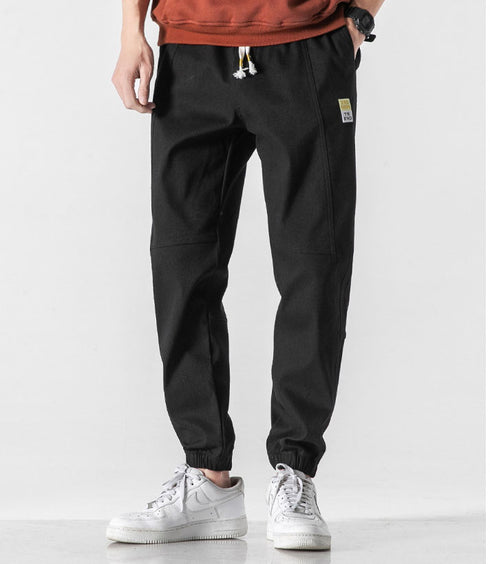 Men's Drawstring Jogger Jeans Washed Denim Pants