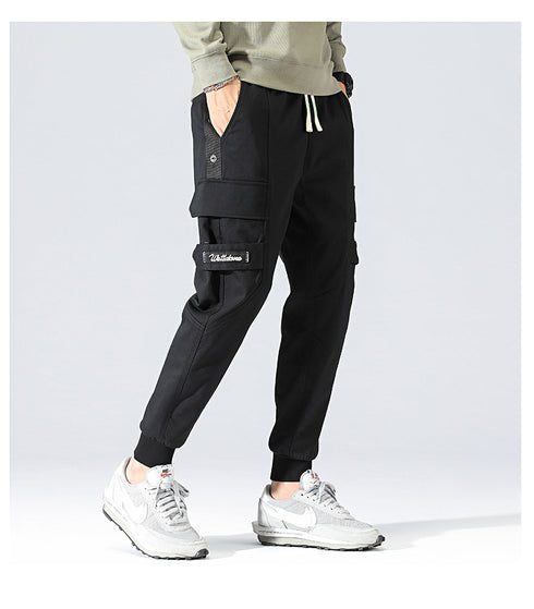Men's Drawstring Jogging Cargo Casual Pants with Pockets