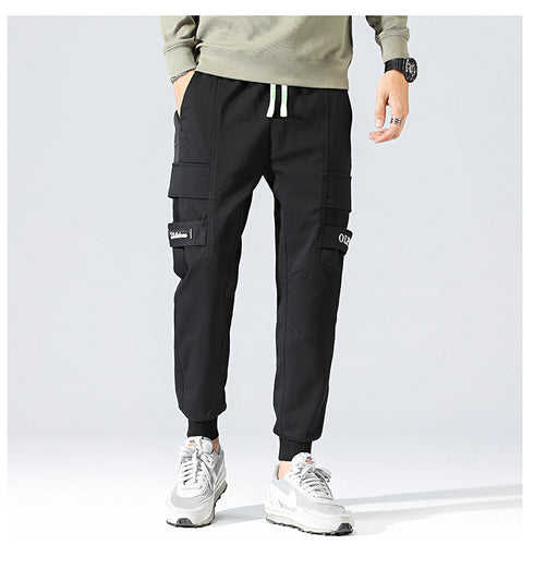 Men's Drawstring Jogging Cargo Casual Pants with Pockets