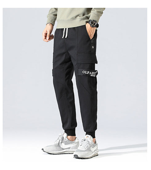 Men's Drawstring Jogging Cargo Casual Pants with Pockets