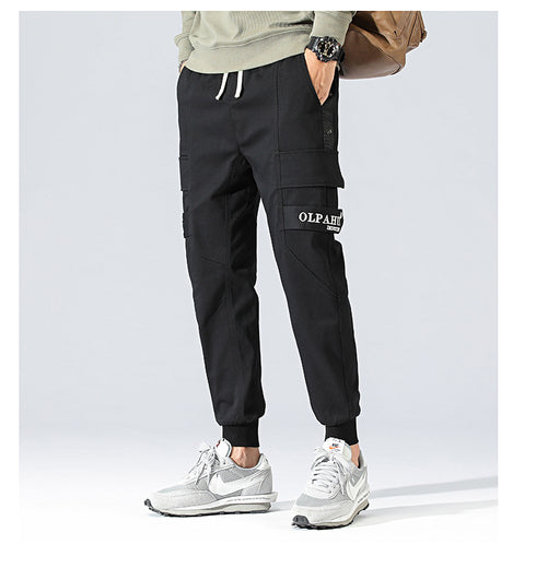Men's Drawstring Jogging Cargo Casual Pants with Pockets