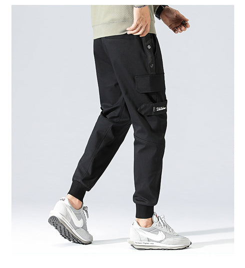 Men's Drawstring Jogging Cargo Casual Pants with Pockets