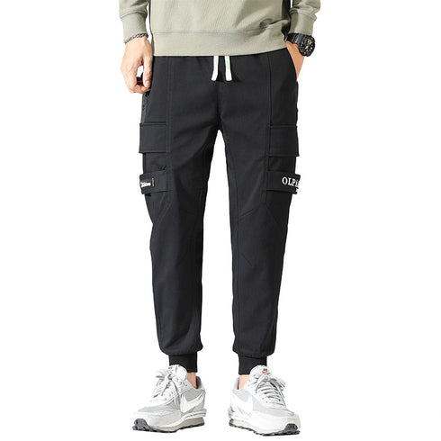 Men's Drawstring Jogging Cargo Casual Pants with Pockets