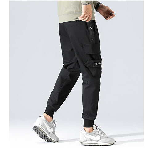 Men's Drawstring Jogging Cargo Casual Pants with Pockets