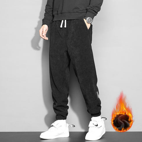 Men's Drawstring Workout Plus Size Basic Jogger Fleece Pants