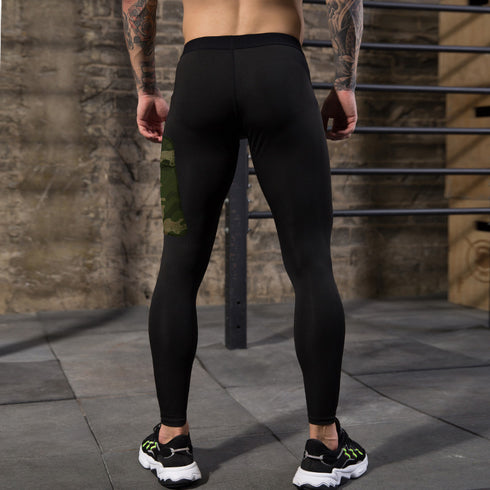 Men's Dry Fit Athletic Tights Compression Pants with Pocket