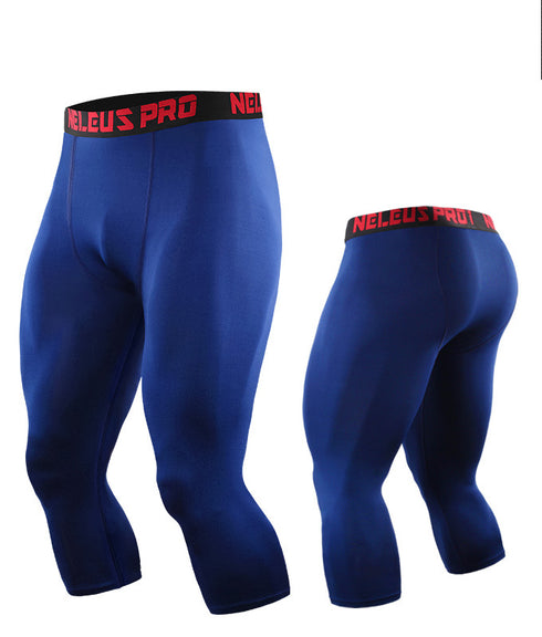 Men's Dry Fit Capri Compression Pants Workout Running Leggings