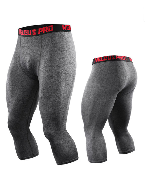 Men's Dry Fit Capri Compression Pants Workout Running Leggings