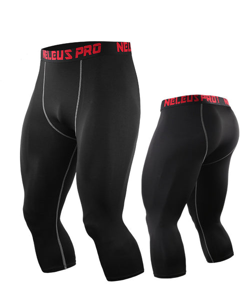 Men's Dry Fit Capri Compression Pants Workout Running Leggings