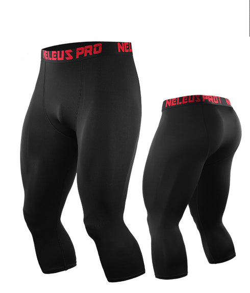 Men's Dry Fit Capri Compression Pants Workout Running Leggings