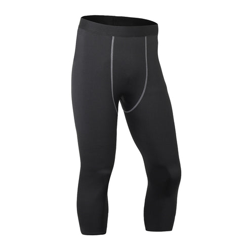 Men's Dry Fit Capri Workout Leggings Compression Pants