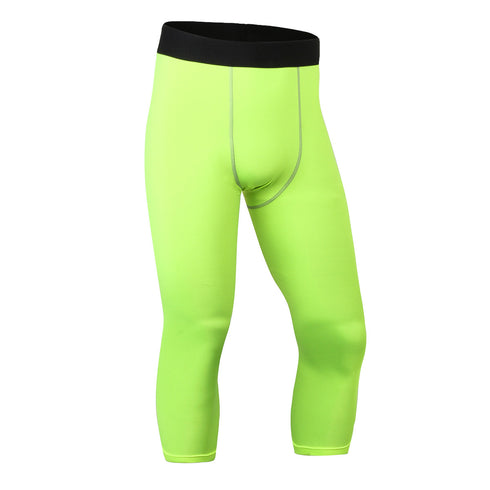 Men's Dry Fit Capri Workout Leggings Compression Pants